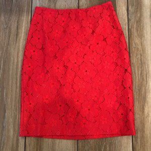 {Ann Taylor} Floral Lace Lined Pencil Skirt